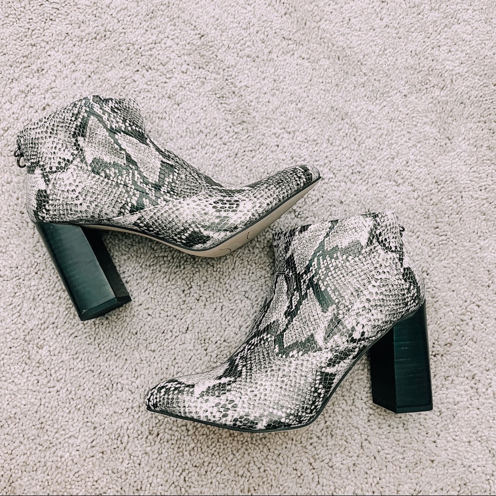 NEW! Franco Sarto Snakeskin Booties